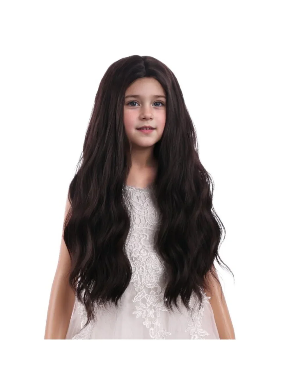 Women's Black Long Wavy Wig For Girls Wavy Curly Synthetic Halloween Hair